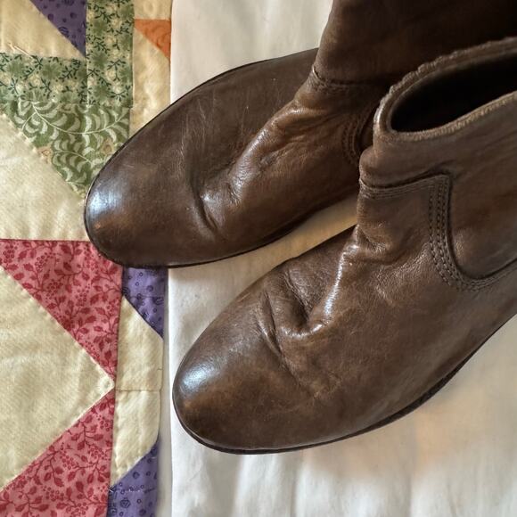 FRYE Anna Leather Shortie Bootie Flat Size 9M Casual comfort mid calf western - Picture 3 of 6